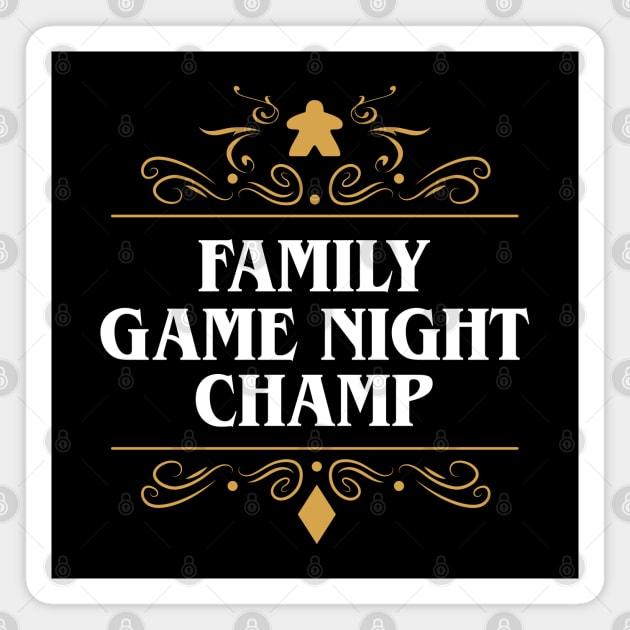 Family Board Games Game Night Champion Magnet by pixeptional